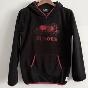 Roots Kids Hoodie in Black and Red